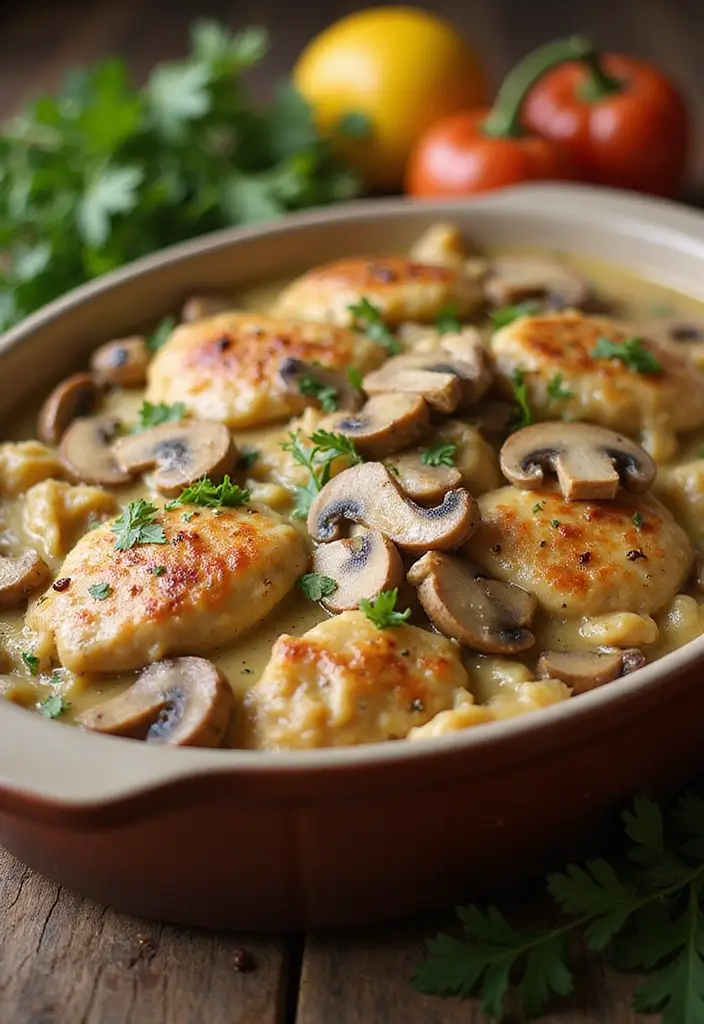 27 Casserole with Rotisserie Chicken Recipes That Save Dinner - 12. Chicken and Mushroom Casserole