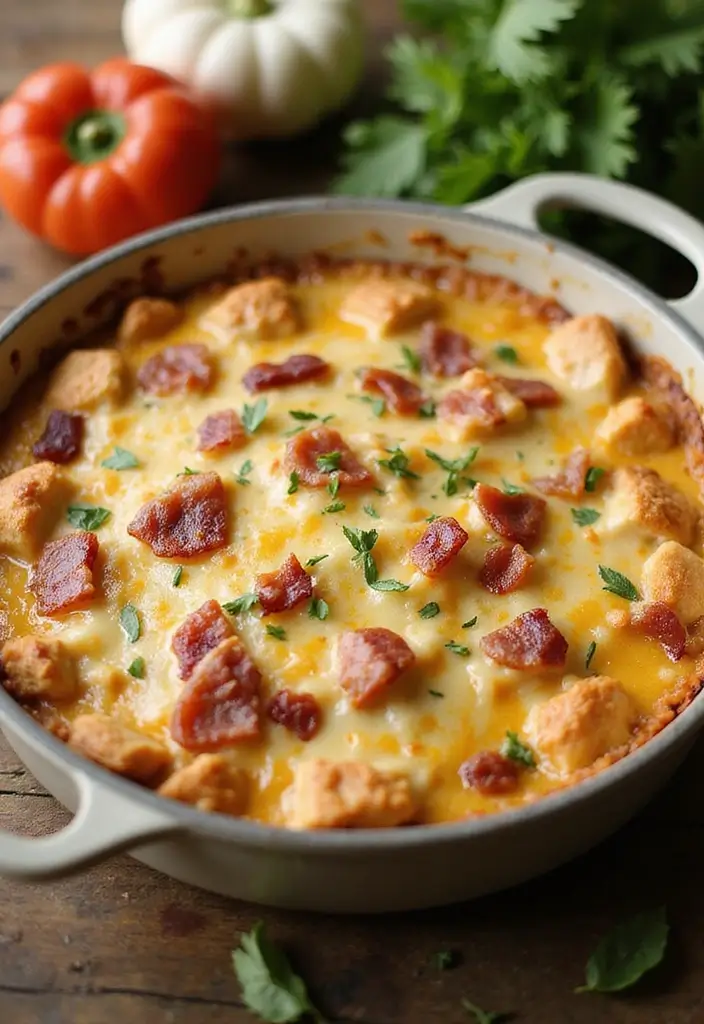 27 Casserole with Rotisserie Chicken Recipes That Save Dinner - 16. Chicken and Bacon Ranch Casserole