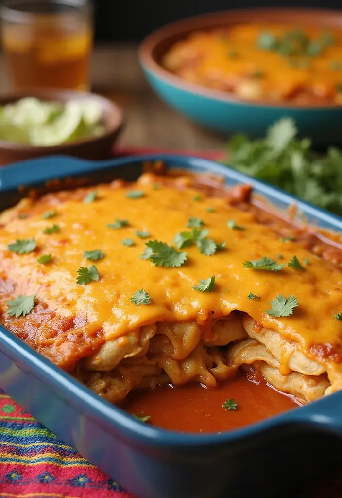 27 Casserole with Rotisserie Chicken Recipes That Save Dinner - 4. Chicken Enchilada Casserole