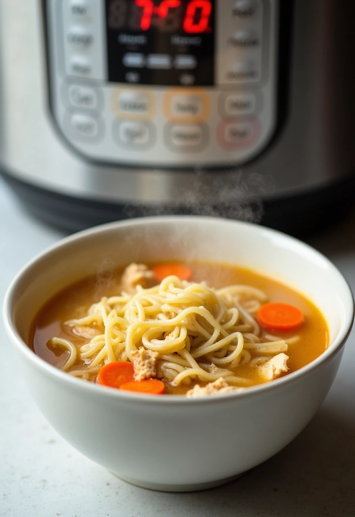 27 Homemade Chicken Noodle Soup Crockpot Recipes That Heal Fast - 10. Instant Pot Chicken Noodle Soup