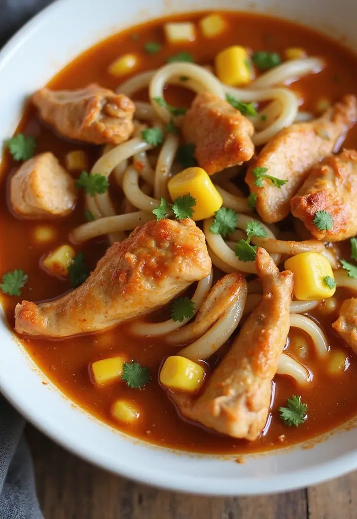 27 Homemade Chicken Noodle Soup Crockpot Recipes That Heal Fast - 22. Barbecue Chicken Noodle Soup