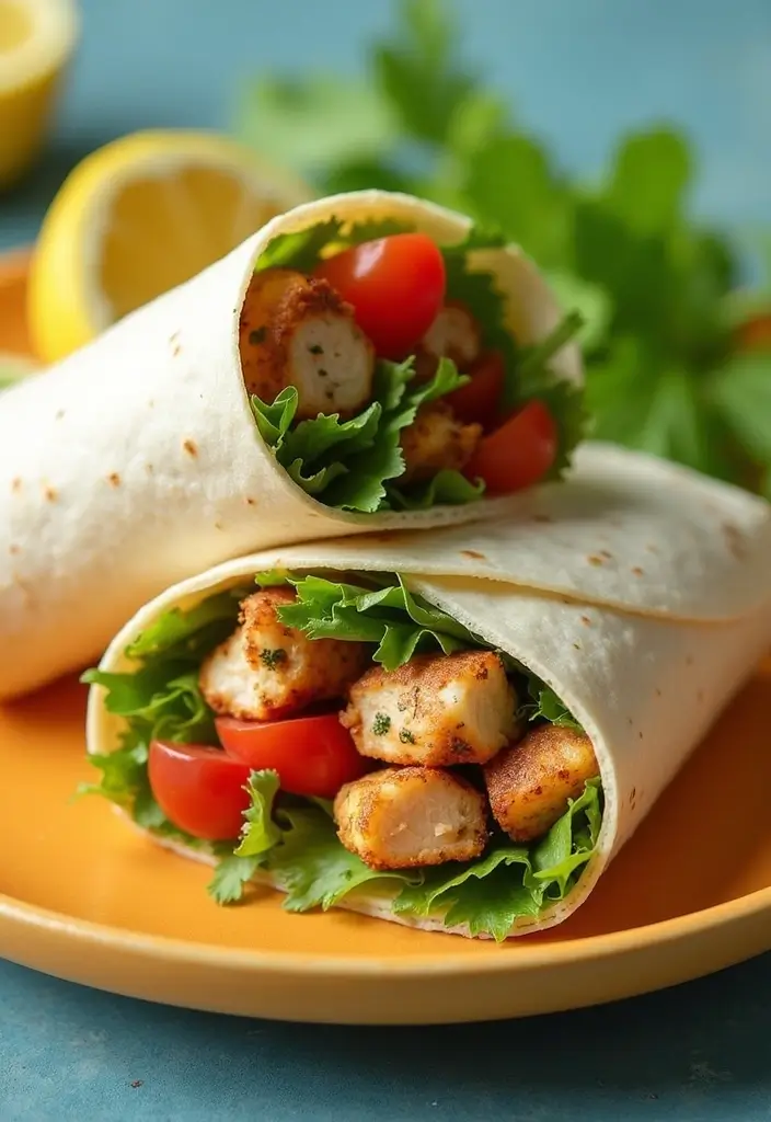 27 Lemon Chicken Breast Recipes That Feel Bright and Healthy - 22. Lemon Coriander Chicken Wraps