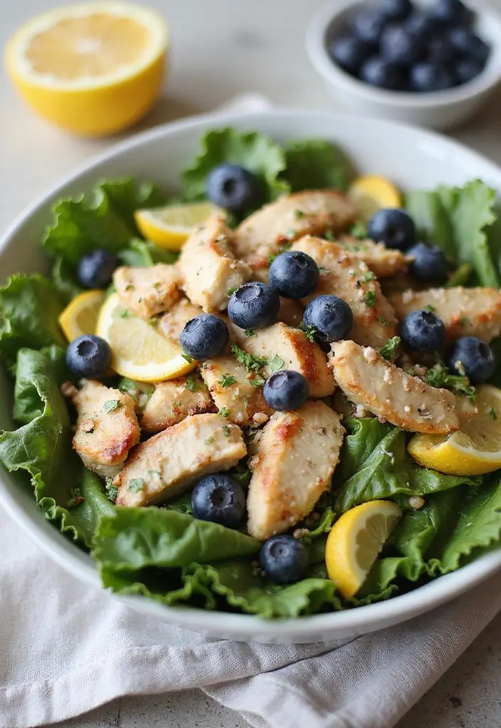 27 Lemon Chicken Breast Recipes That Feel Bright and Healthy - 27. Lemon Blueberry Chicken Salad