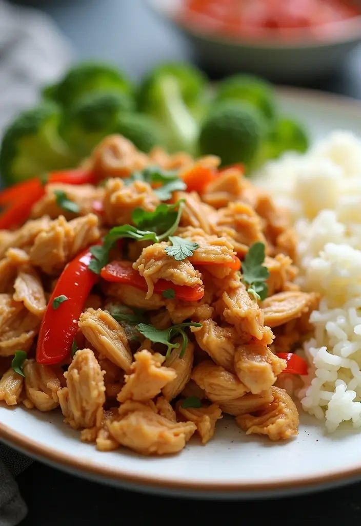 27 Low Carb Shredded Chicken Recipes That Make Meal Prep Easy - 19. Shredded Chicken and Bell Pepper Stir-Fry