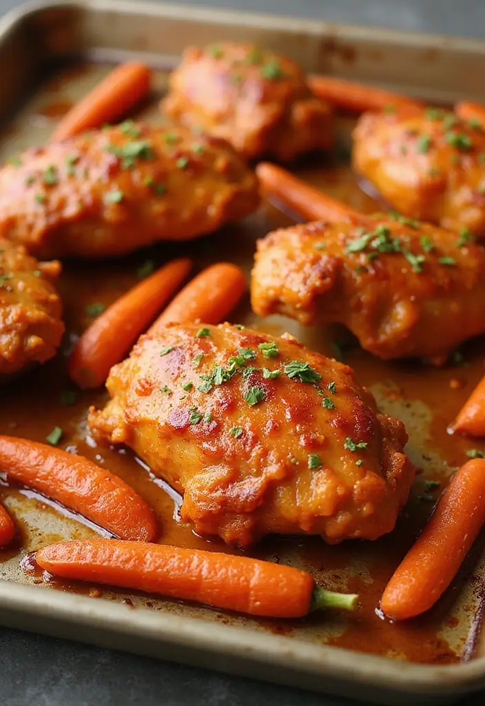 27 Sheet Pan Chicken Breast Recipes That Are Effortless & Juicy - 23. Buffalo Chicken with Carrots