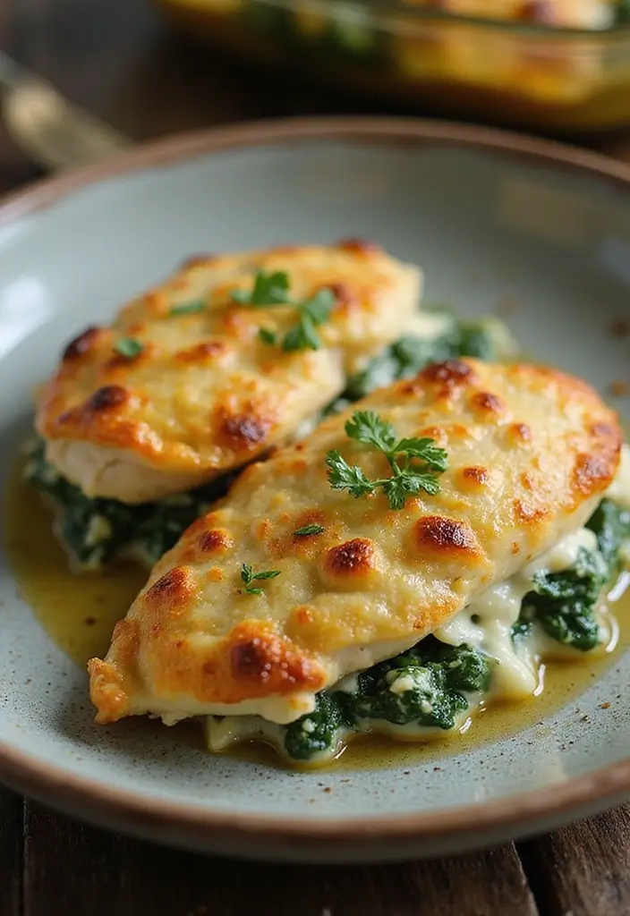 27 Sheet Pan Chicken Breast Recipes That Are Effortless & Juicy - 24. Spinach Feta Chicken Bake
