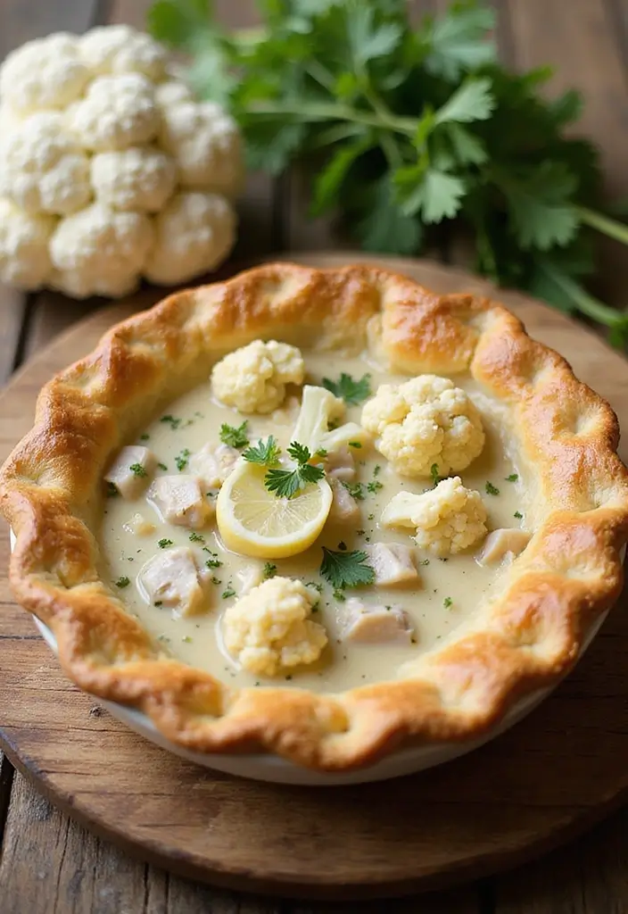 27 Sourdough Chicken Pot Pie Recipes That Are Rustic & Delicious - 10. Sourdough Chicken Pot Pie with Cauliflower