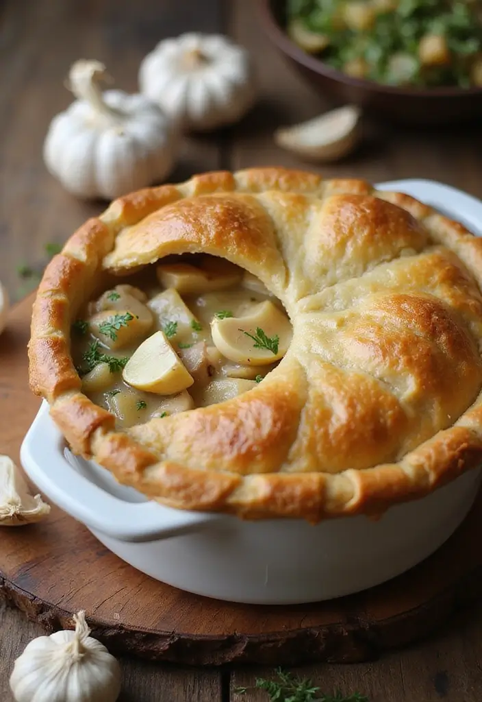 27 Sourdough Chicken Pot Pie Recipes That Are Rustic & Delicious - 13. Sourdough Chicken Pot Pie with Roasted Garlic