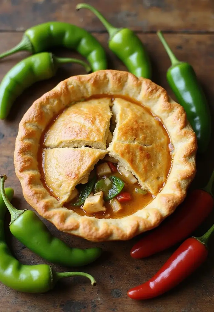 27 Sourdough Chicken Pot Pie Recipes That Are Rustic & Delicious - 16. Sourdough Chicken Pot Pie with Green Chiles