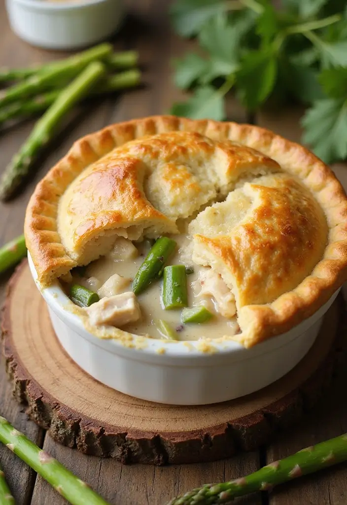27 Sourdough Chicken Pot Pie Recipes That Are Rustic & Delicious - 21. Sourdough Chicken Pot Pie with Asparagus