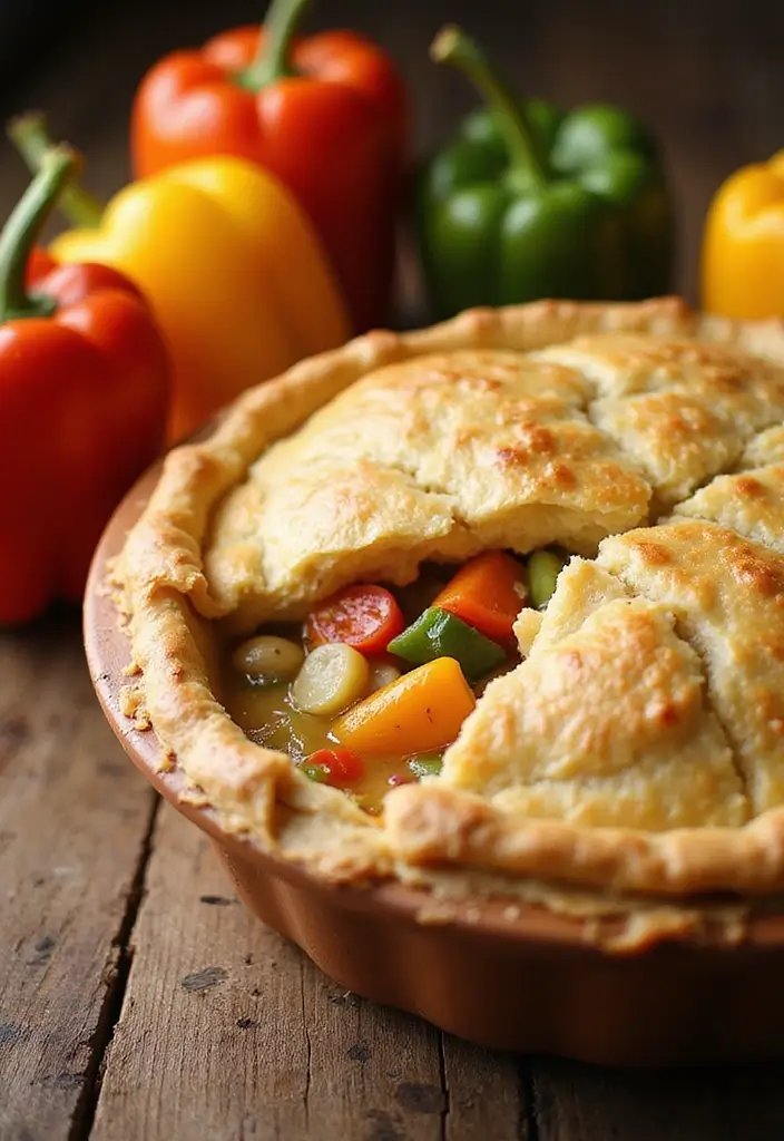 27 Sourdough Chicken Pot Pie Recipes That Are Rustic & Delicious - 22. Sourdough Chicken Pot Pie with Bell Peppers