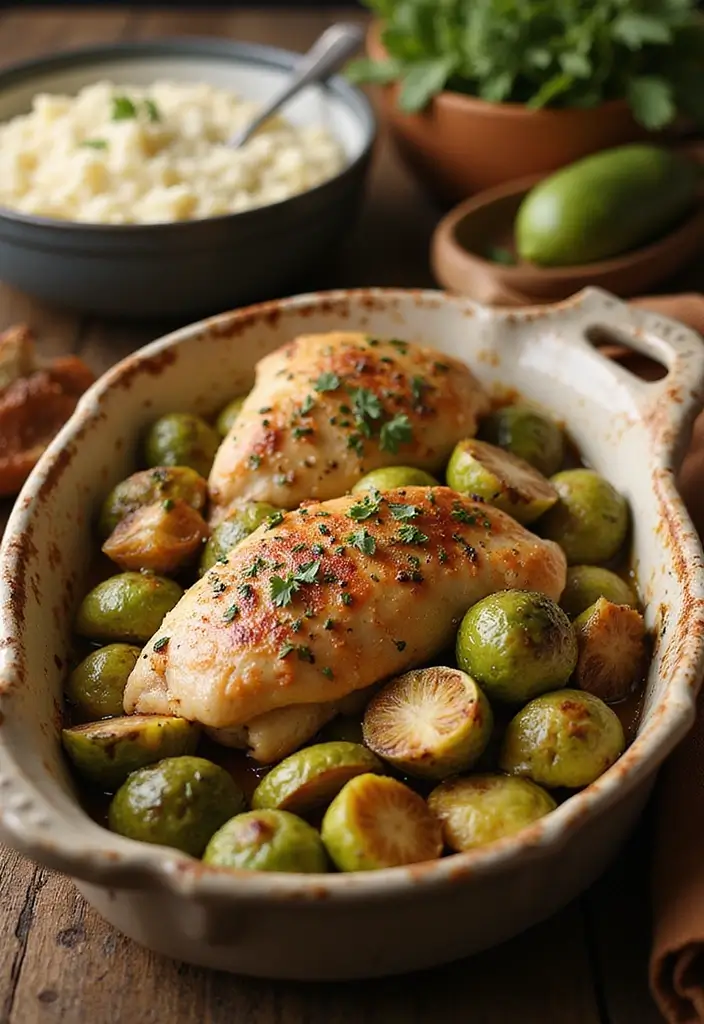28 Chicken and Brussel Sprouts Recipes That Are Light & Nutritious - 15. Italian Chicken & Brussels Sprouts Bake
