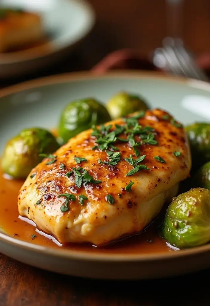 28 Chicken and Brussel Sprouts Recipes That Are Light & Nutritious - 22. Garlic Butter Chicken & Brussels Sprouts