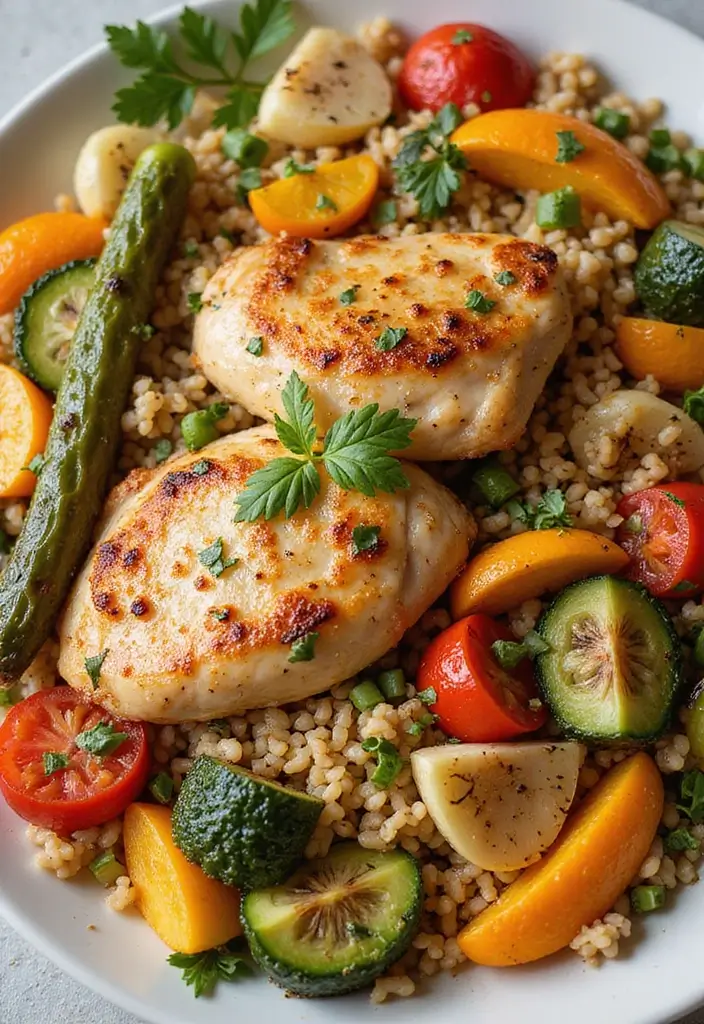 28 Chicken and Orzo Recipes That Are Mediterranean Inspired - 10. Roasted Vegetable and Chicken Orzo
