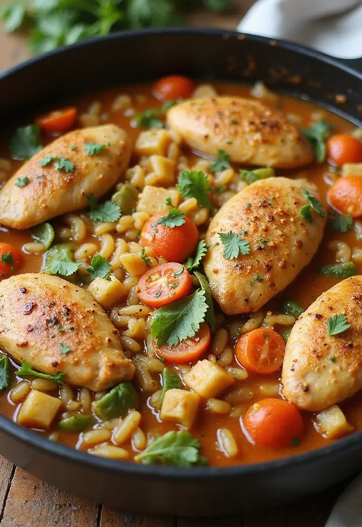 28 Chicken and Orzo Recipes That Are Mediterranean Inspired - 4. One-Pot Mediterranean Chicken and Orzo
