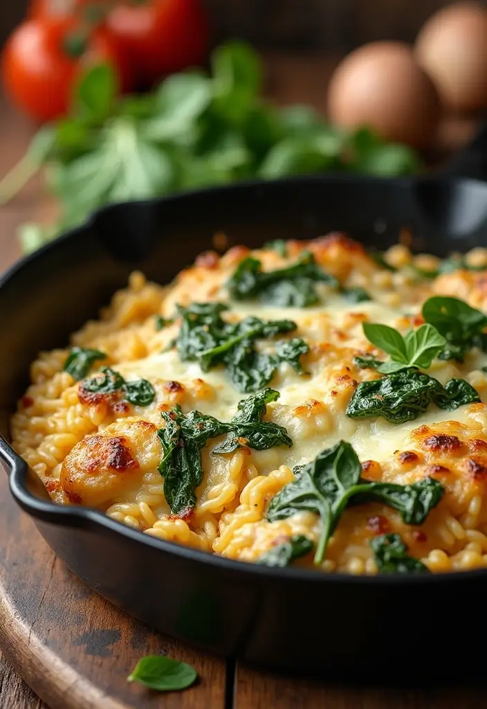 28 Chicken and Orzo Recipes That Are Mediterranean Inspired - 5. Spinach and Feta Chicken Orzo Bake