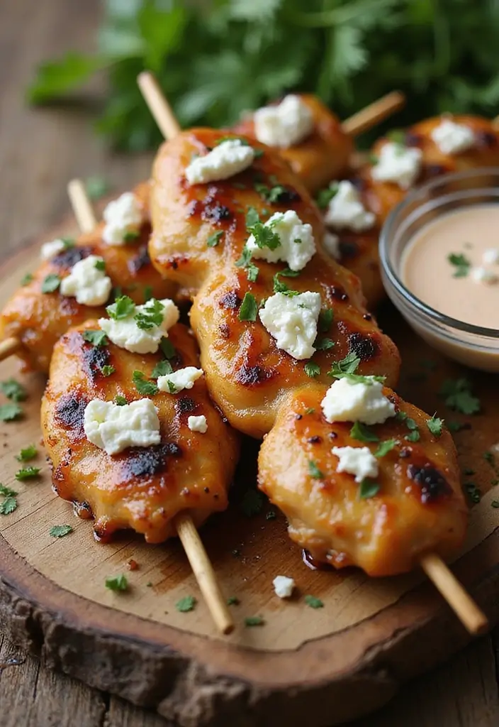 28 Hot Honey Feta Chicken Recipes That Are TikTok-Inspired & Yummy - 1. Spicy Honey Feta Chicken Skewers