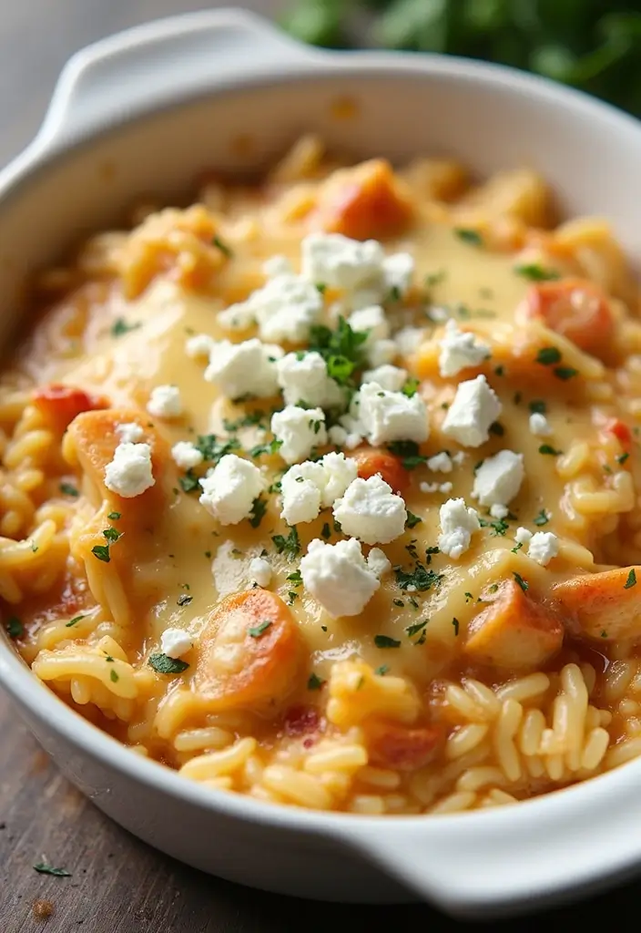 28 Hot Honey Feta Chicken Recipes That Are TikTok-Inspired & Yummy - 11. Hot Honey Feta Chicken and Rice Casserole