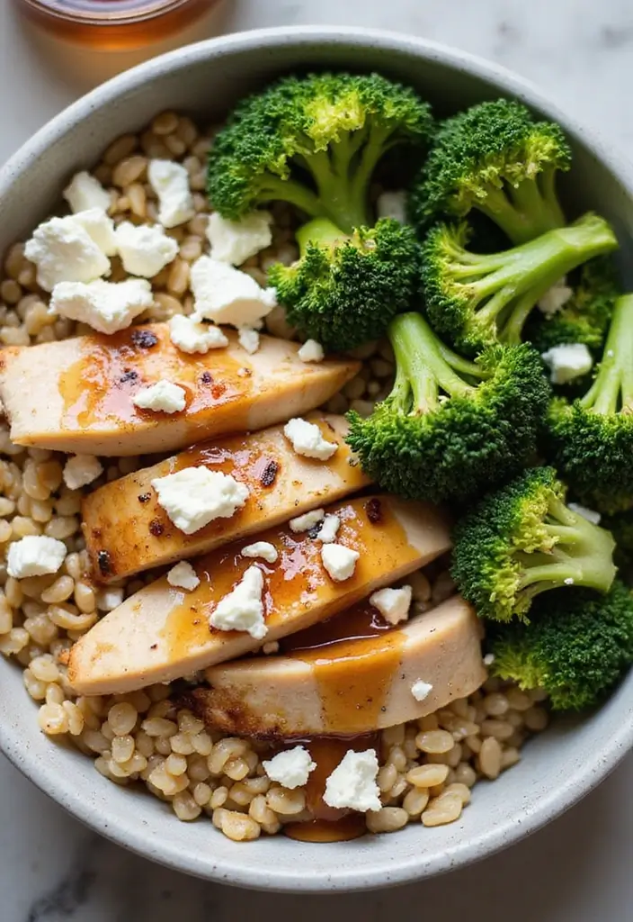 28 Hot Honey Feta Chicken Recipes That Are TikTok-Inspired & Yummy - 14. Hot Honey Feta Chicken Grain Bowl