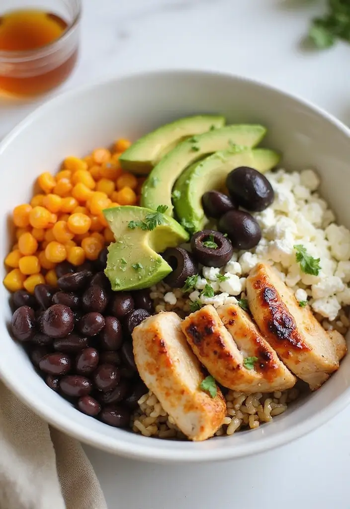 28 Hot Honey Feta Chicken Recipes That Are TikTok-Inspired & Yummy - 20. Hot Honey Feta Chicken Burrito Bowl