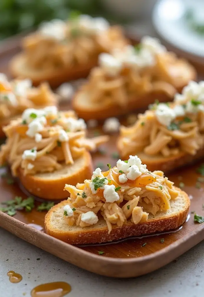 28 Hot Honey Feta Chicken Recipes That Are TikTok-Inspired & Yummy - 27. Hot Honey Feta Chicken Bruschetta