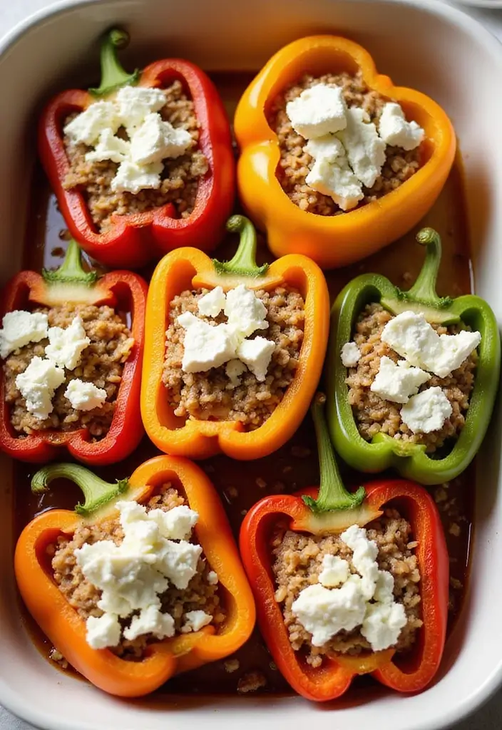 28 Hot Honey Feta Chicken Recipes That Are TikTok-Inspired & Yummy - 8. Hot Honey Feta Chicken Stuffed Peppers