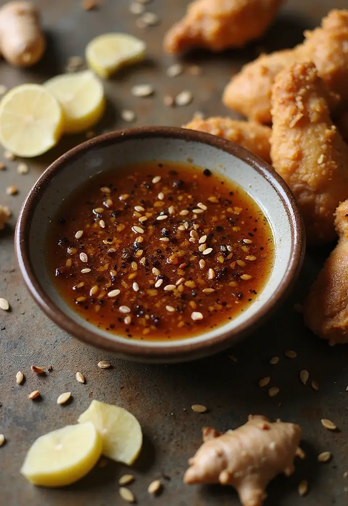 28 Korean Fried Chicken Sauce Recipes That Are Sweet & Sticky - 10. Sesame Ginger Sauce