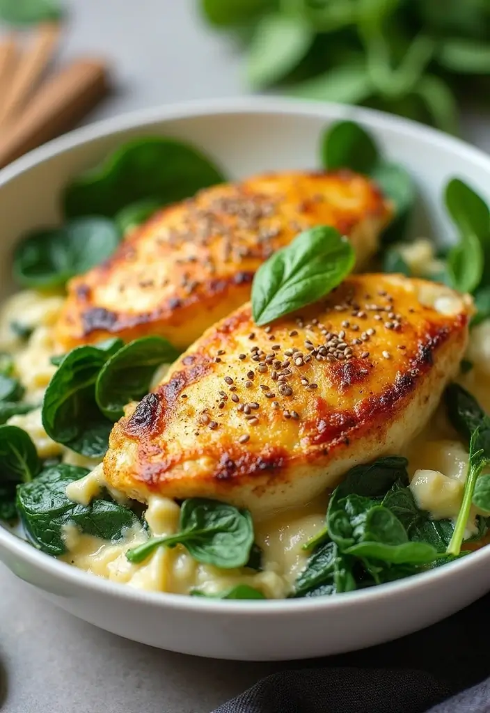 28 Poppy Seed Chicken Casserole Recipes That Are Creamy Comfort - 2. Healthy Spinach Poppy Seed Chicken Casserole