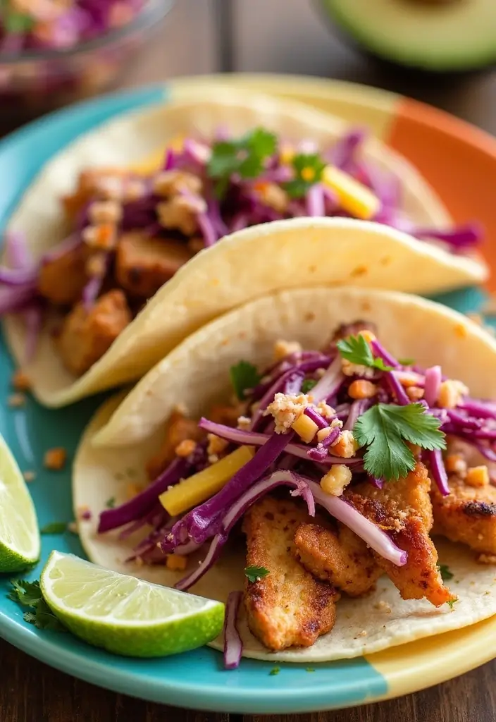 29 Chicken Bacon Ranch Tacos That Combine the Best Flavors - 16. Chicken Bacon Ranch Tacos with Cabbage Slaw