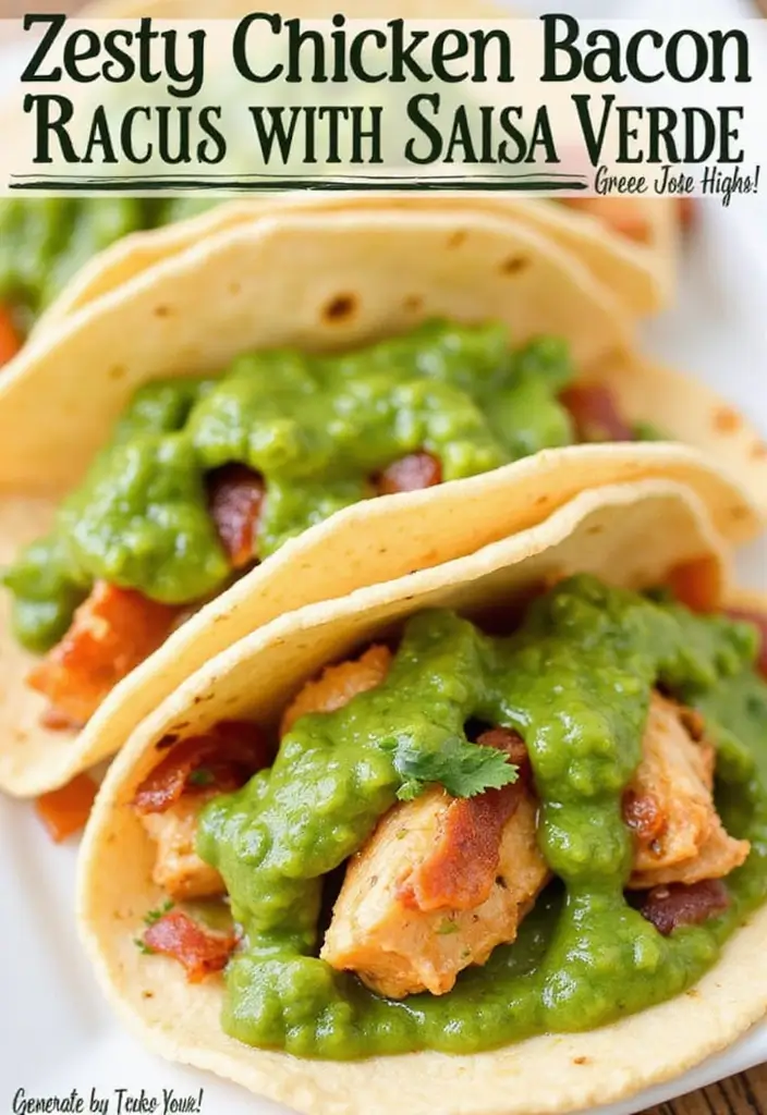 29 Chicken Bacon Ranch Tacos That Combine the Best Flavors - 18. Chicken Bacon Ranch Tacos with Salsa Verde