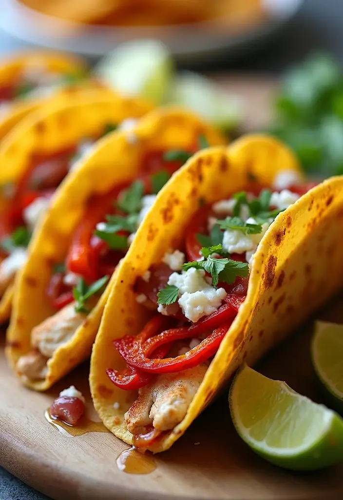 29 Chicken Bacon Ranch Tacos That Combine the Best Flavors - 19. Chicken Bacon Ranch Tacos with Roasted Red Peppers