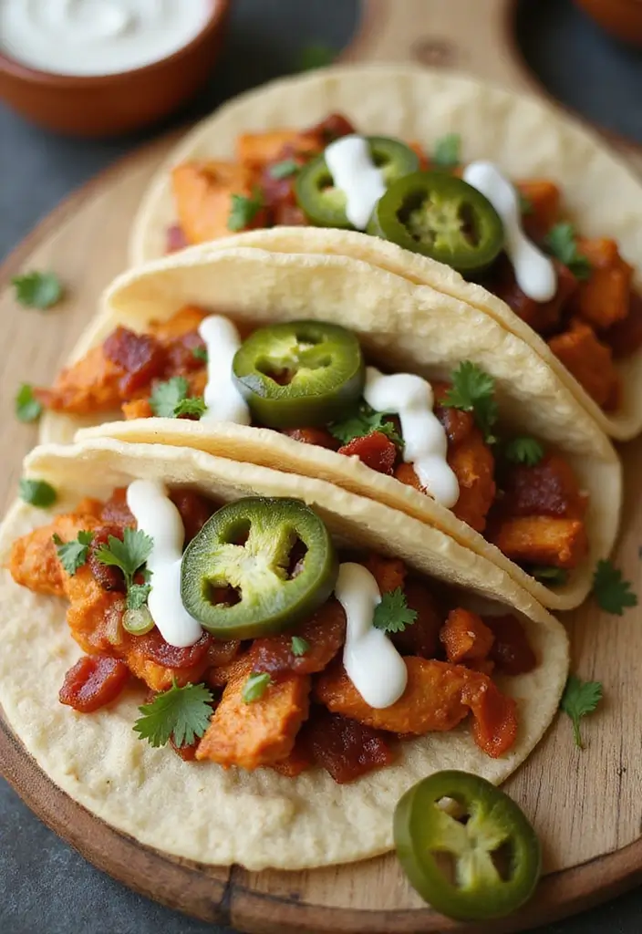 29 Chicken Bacon Ranch Tacos That Combine the Best Flavors - 2. Spicy Chicken Bacon Ranch Tacos