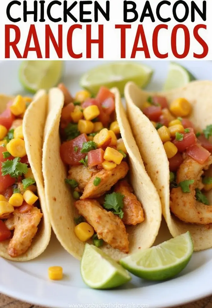 29 Chicken Bacon Ranch Tacos That Combine the Best Flavors - 21. Chicken Bacon Ranch Tacos with Corn Salsa