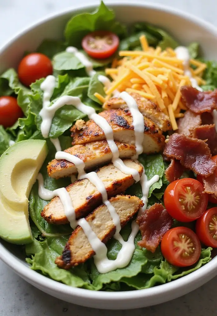 29 Chicken Bacon Ranch Tacos That Combine the Best Flavors - 3. Chicken Bacon Ranch Taco Salad