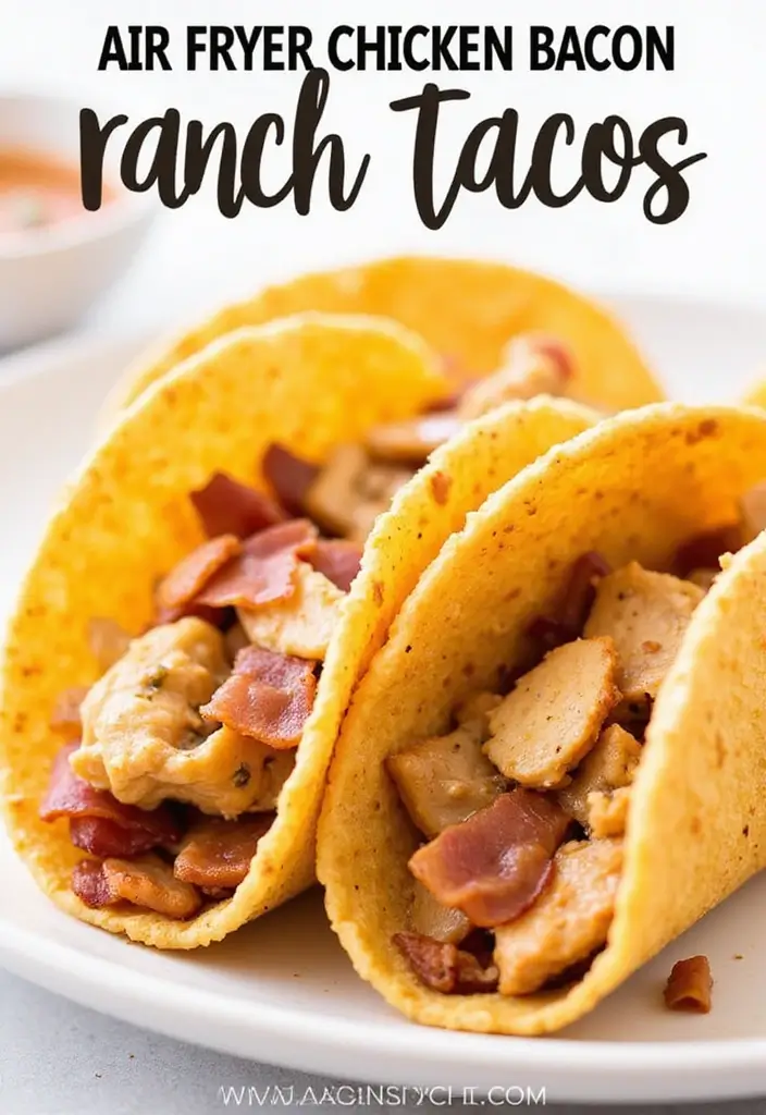 29 Chicken Bacon Ranch Tacos That Combine the Best Flavors - 6. Air Fryer Chicken Bacon Ranch Tacos