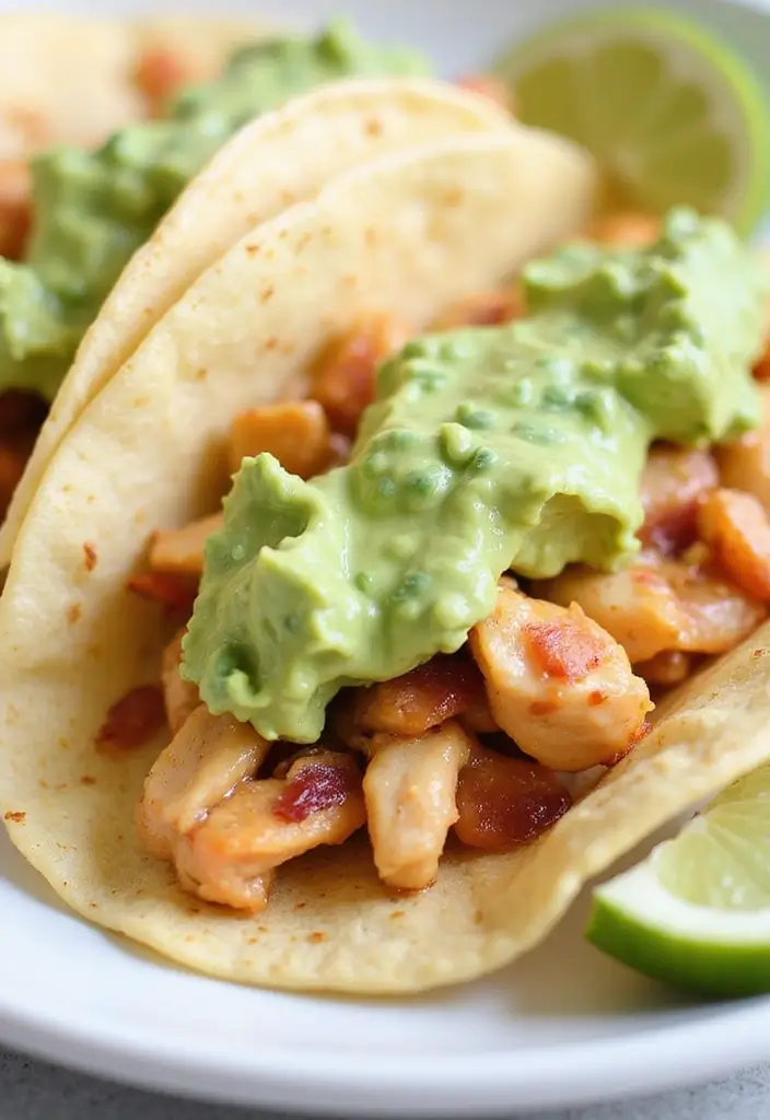 29 Chicken Bacon Ranch Tacos That Combine the Best Flavors - 8. Creamy Chicken Bacon Ranch Tacos with Avocado
