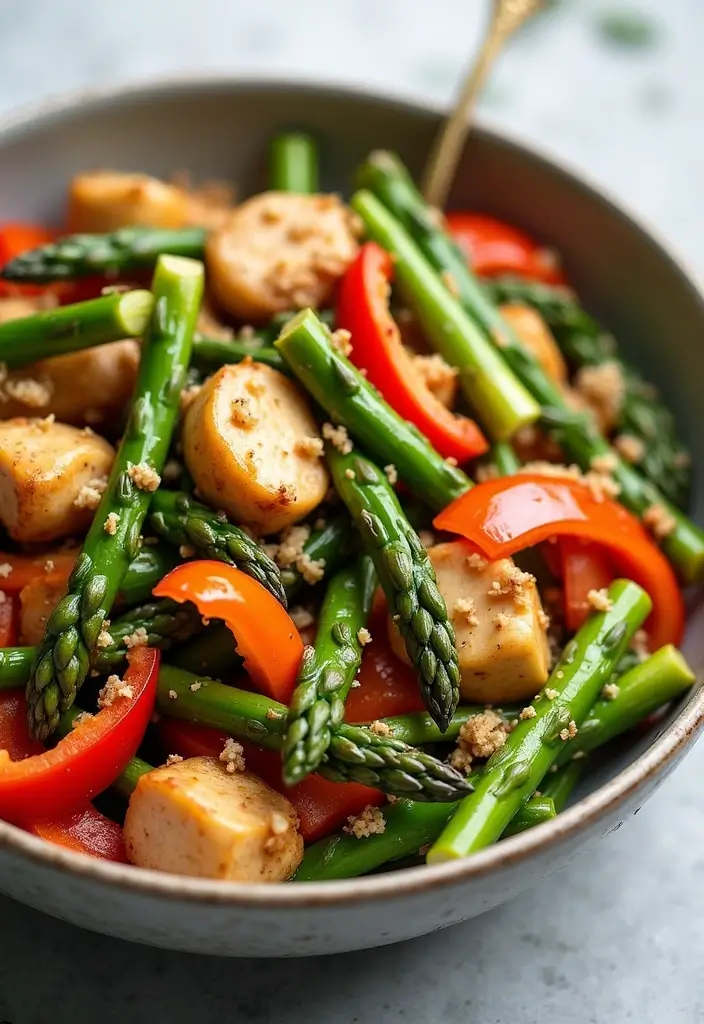 29 Chicken Stir Fry Recipes That Are Quick & Healthy - 26. Chicken and Asparagus Stir Fry