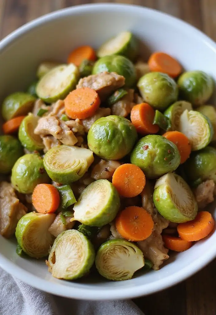 29 Chicken Stir Fry Recipes That Are Quick & Healthy - 27. Chicken and Brussels Sprouts Stir Fry