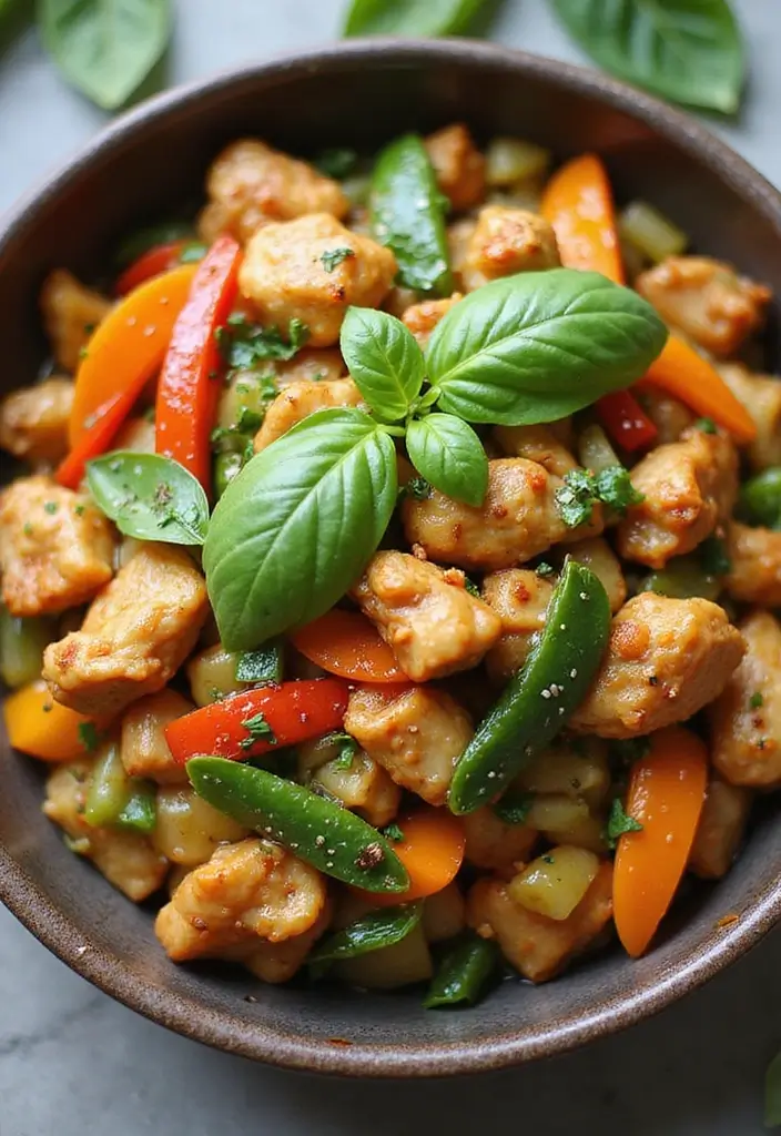 29 Chicken Stir Fry Recipes That Are Quick & Healthy - 7. Thai Basil Chicken Stir Fry