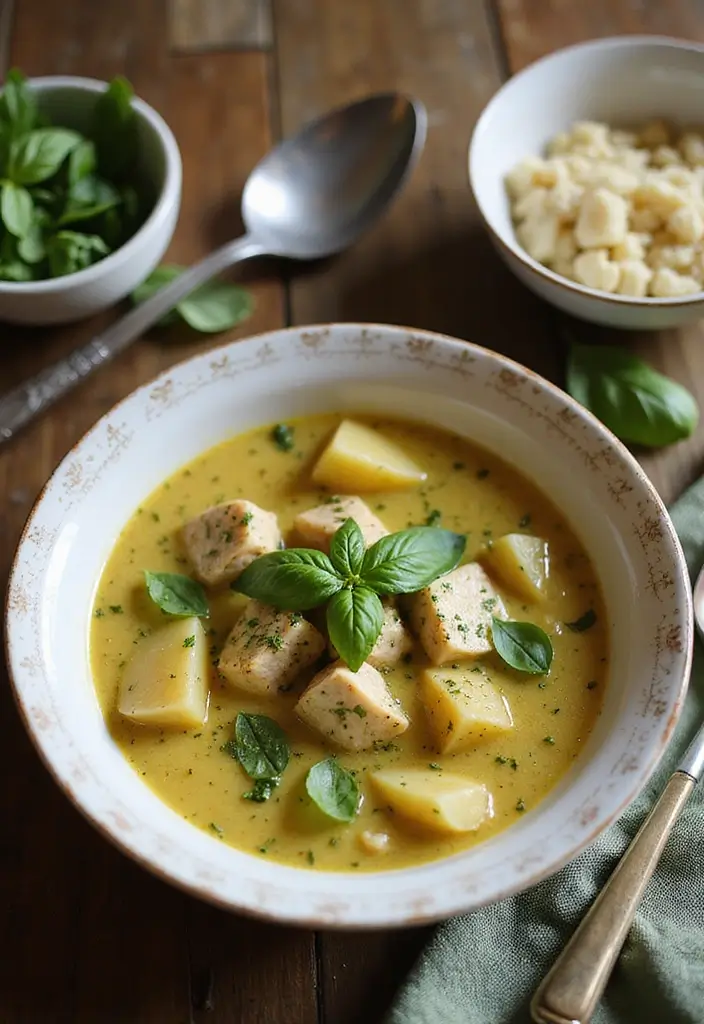 29 Chicken and Potato Soup Recipes That Warm You Up - 29. Chicken and Potato Soup with Pesto