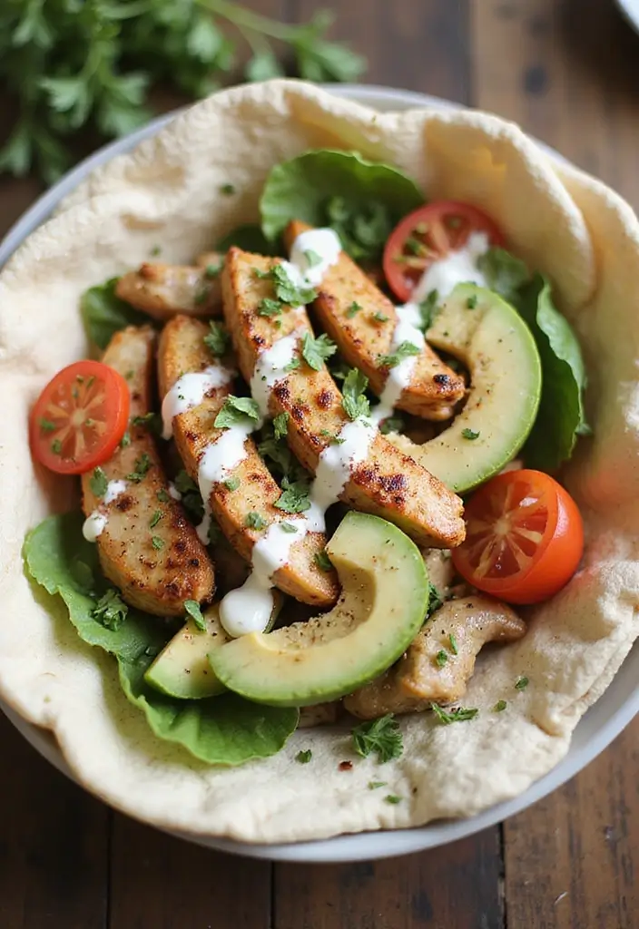 29 Healthy Greek Chicken Bowls That Feel Fresh and Balanced - 14. Mediterranean Chicken Pita Bowl