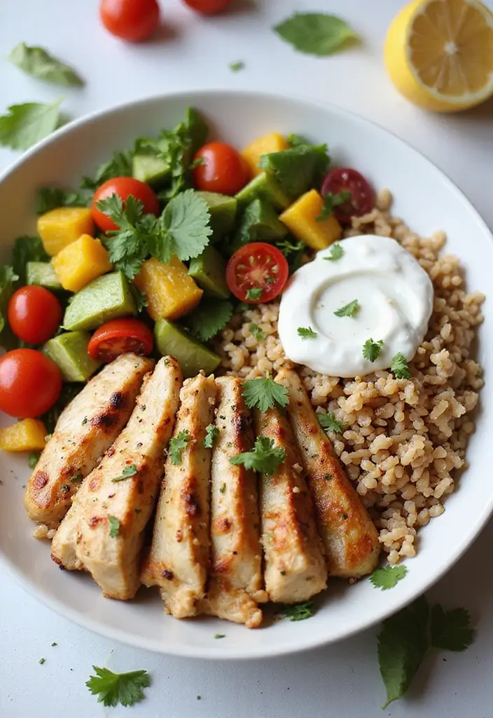 29 Healthy Greek Chicken Bowls That Feel Fresh and Balanced - 2. Mediterranean Chicken Bowls with Tzatziki