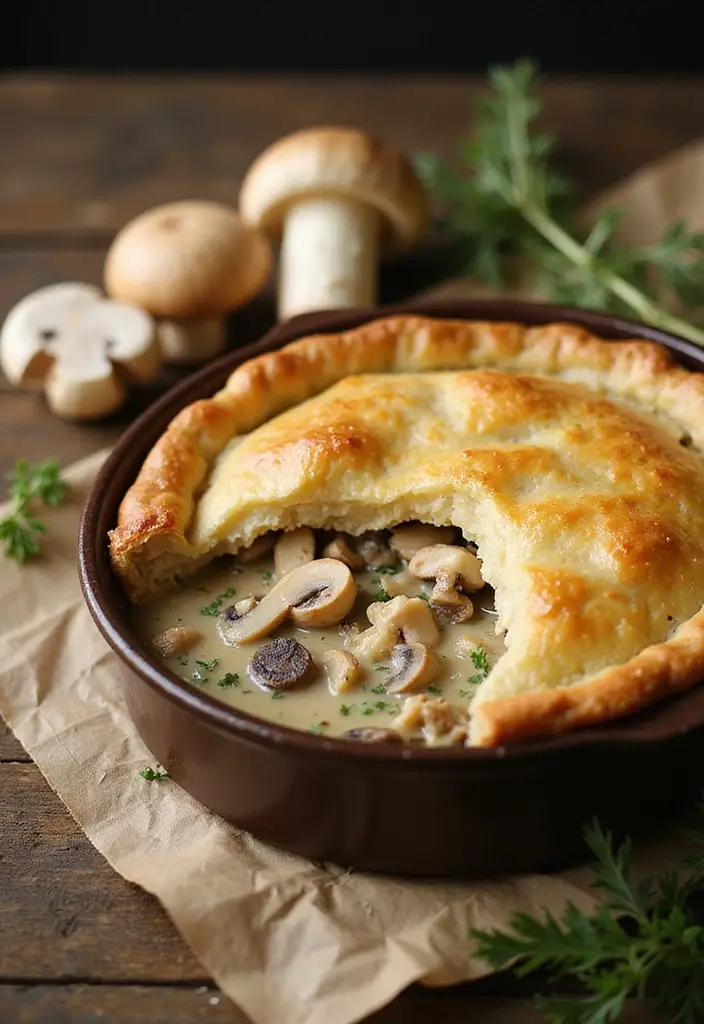 29 Mini Chicken Pot Pies with Biscuits Recipes That Feel Homemade - 19. Creamy Mushroom Chicken Pot Pie