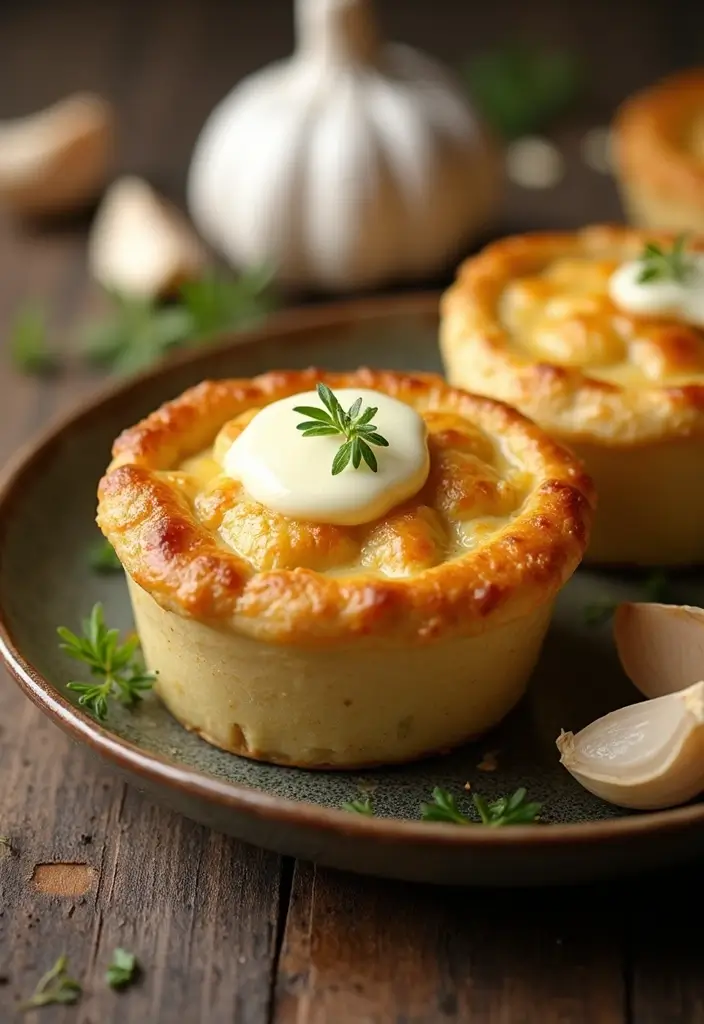 29 Mini Chicken Pot Pies with Biscuits Recipes That Feel Homemade - 25. Mini Chicken Pot Pie with Garlic Butter