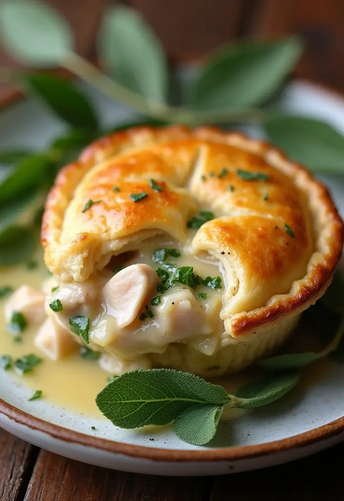 29 Mini Chicken Pot Pies with Biscuits Recipes That Feel Homemade - 26. Mini Chicken Pot Pie with Sage