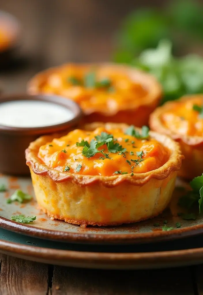 29 Mini Chicken Pot Pies with Biscuits Recipes That Feel Homemade - 6. Buffalo Chicken Mini Pot Pies