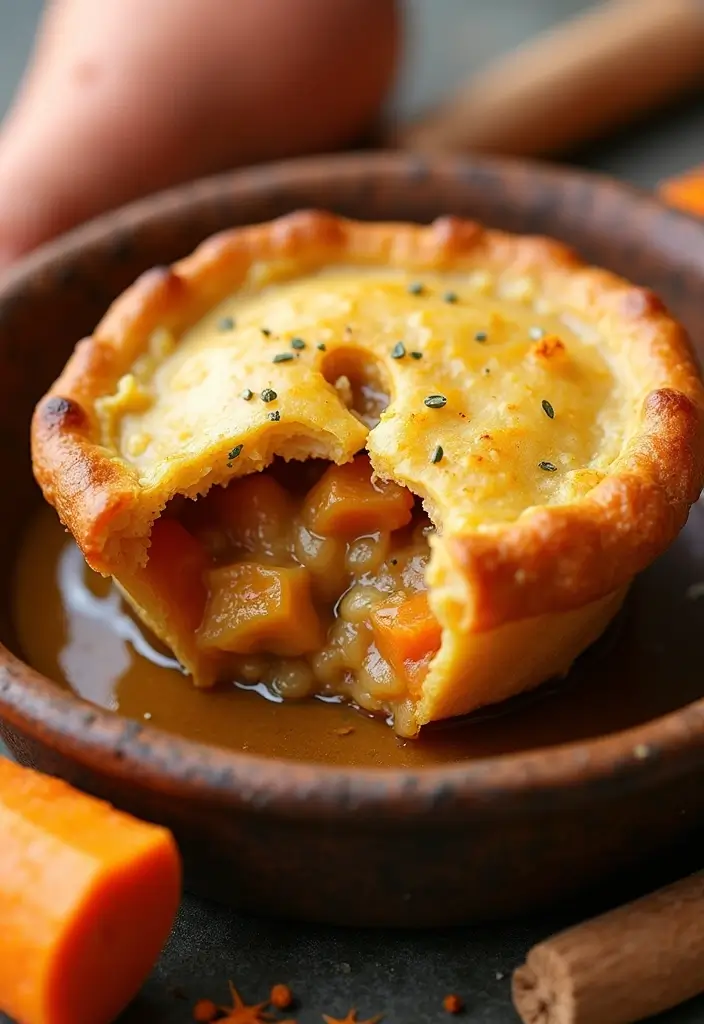 29 Mini Chicken Pot Pies with Biscuits Recipes That Feel Homemade - 8. Sweet Potato Chicken Pot Pie