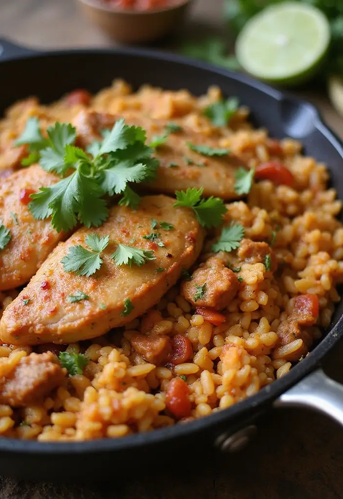 29 Rotisserie Chicken and Rice Recipes That Use Leftovers Brilliantly - 20. Mexican Chicken and Rice Skillet
