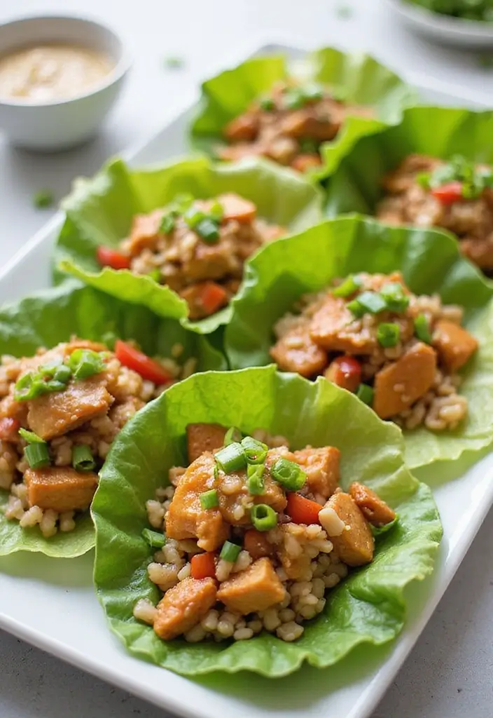 29 Rotisserie Chicken and Rice Recipes That Use Leftovers Brilliantly - 26. Asian Chicken and Rice Lettuce Wraps