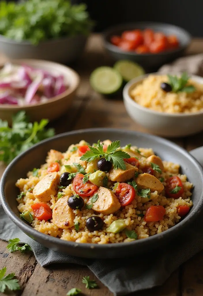 29 Rotisserie Chicken and Rice Recipes That Use Leftovers Brilliantly - 28. Mediterranean Chicken and Rice Bowl